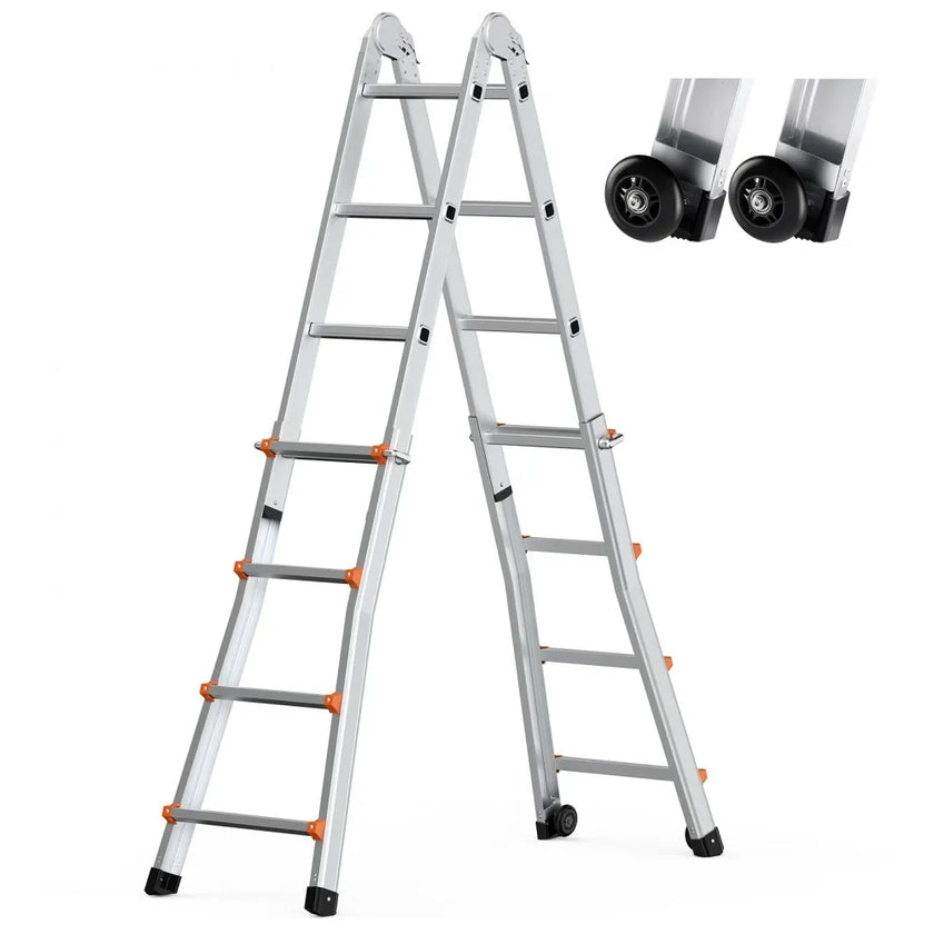 VEVOR Telescoping Ladder A Frame 15 FT Extension Multi-Function for Homework