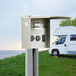 VEVOR Temporary Power Outlet Panel, 125/250V, RV Power Outlet Box with a 20/30/50 Amp Receptacle Installed, NEMA 14-50R / NEMA TT-30R / 15A GFCI for RV Camper Trailer Motorhome, Tested to UL Standards