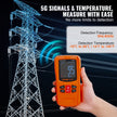 VEVOR 3-in-1 EMF Meter, 5Hz-6GHz, Handheld Rechargeable Electromagnetic Field Radiation Detector, Digital LCD EMF Tester for EF MF RF Home Inspections Outdoor Ghost Hunting 5G Cell Tower Temperature
