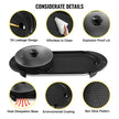 VEVOR 2 in 1 BBQ Pan Grill and Hot Pot with Divider Multifunctional Teppanyaki Grill Pot, Separate Dual Temperature Control Electric BBQ Stove Hot Pot, 5 Speed for Indoor Korean BBQ, Shabu Shabu Black
