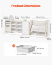 VEVOR Kid Toy Storage and Bookshelf with 10 Movable Plastic Bins & Drawing Board