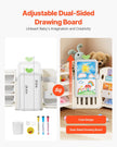 VEVOR Kid Toy Storage and Bookshelf with 10 Movable Plastic Bins & Drawing Board