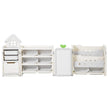 VEVOR Kid Toy Storage and Bookshelf with 10 Movable Plastic Bins & Drawing Board