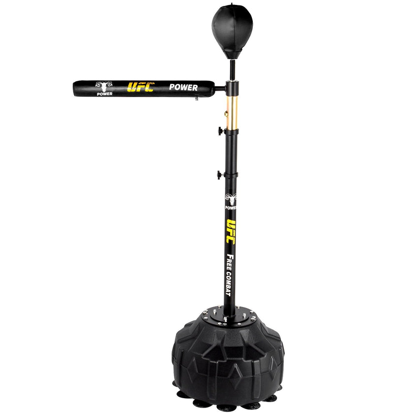 VEVOR Boxing Speed Trainer, Punching Bag Spinning Bar, Training Boxing Ball with Reflex Bar & Gloves, Solid Speed Punching Bag Free Standing, Adjustable Height, for Man, with A Ball