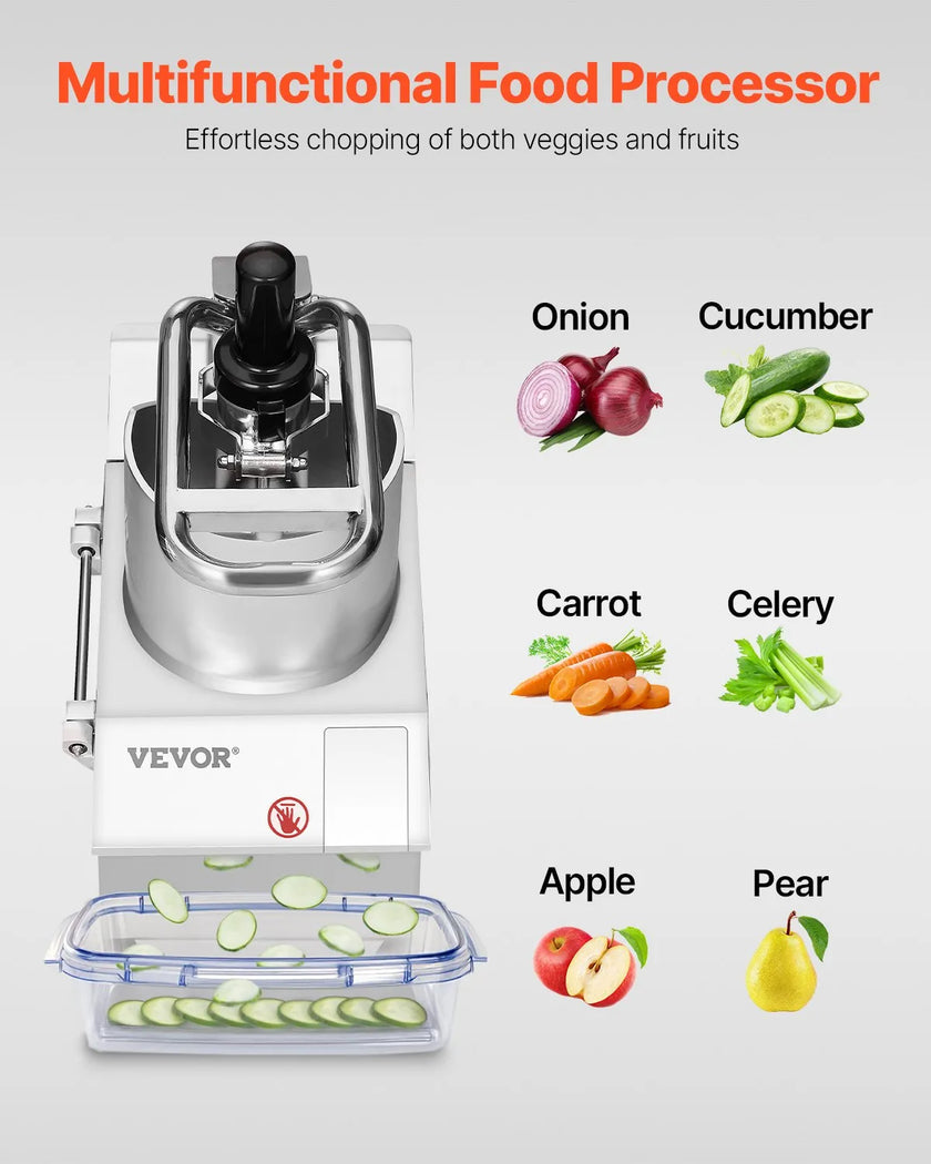 VEVOR Food Processor & Vegetable Chopper w/ 6 Blades Food-Grade Stainless Steel