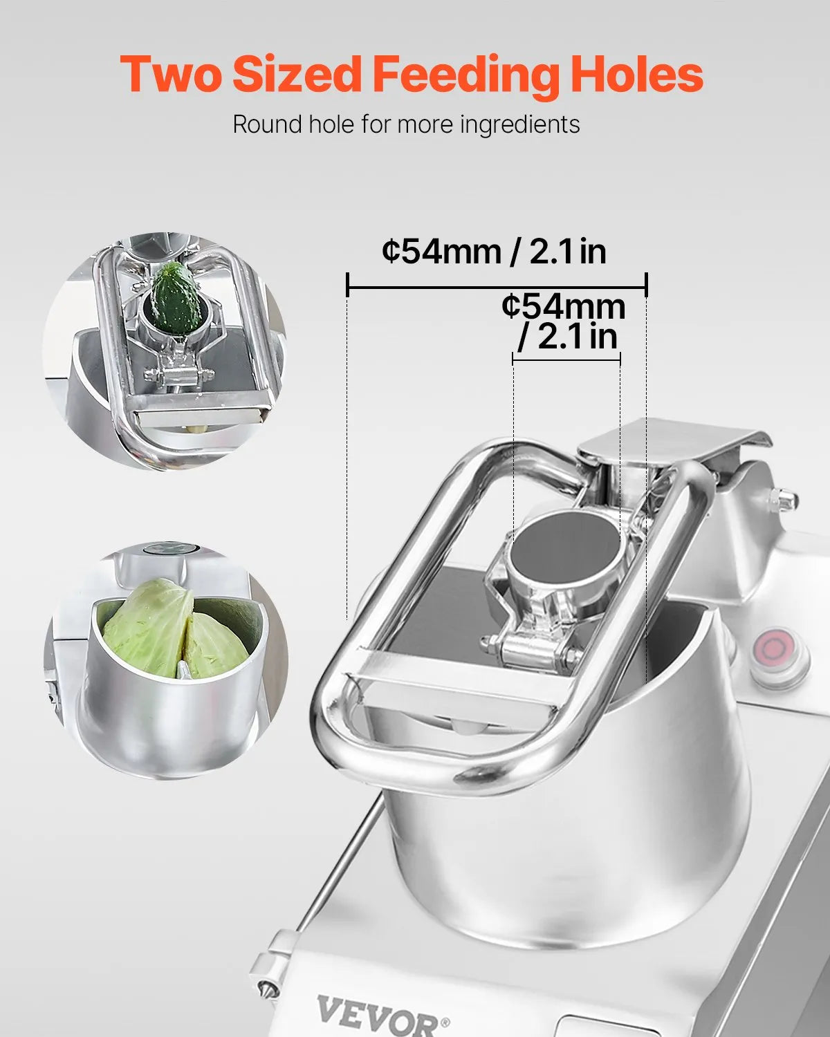 VEVOR Food Processor & Vegetable Chopper w/ 6 Blades Food-Grade Stainless Steel
