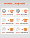 VEVOR Food Processor & Vegetable Chopper w/ 6 Blades Food-Grade Stainless Steel