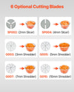 VEVOR Food Processor & Vegetable Chopper w/ 6 Blades Food-Grade Stainless Steel