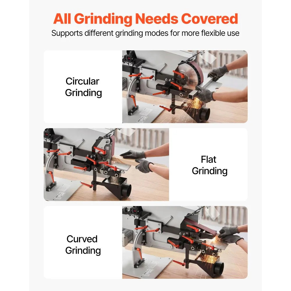 1500W Variable Speed Belt Grinder Sander with VFD, 72