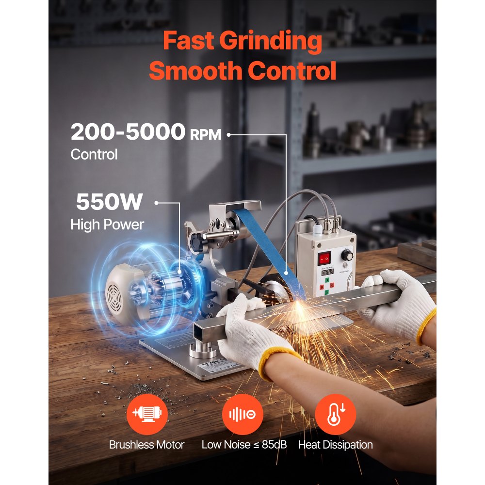 550W Variable Speed Belt Grinder Sander with VFD, 30