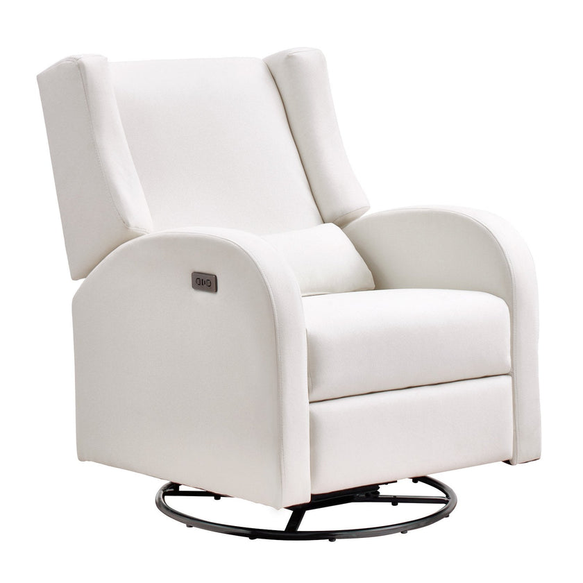 VEVOR Electronic Power Recliner and Swivel Glider, 250 lbs Weight Capacity Swivel Glider Recliner Chair with Adjustable Angle, Polyester Surface Recliner Rocker for Living Room, Bedroom, Off White
