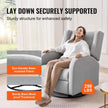 VEVOR Electronic Power Recliner and Swivel Glider, 250 lbs Weight Capacity Swivel Glider Recliner Chair with Adjustable Angle, Polyester Surface Recliner Rocker for Living Room, Bedroom, Light Gray