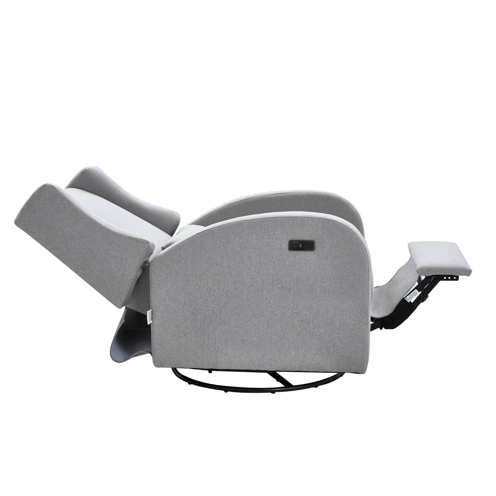 VEVOR Electronic Power Recliner and Swivel Glider, 250 lbs Weight Capacity Swivel Glider Recliner Chair with Adjustable Angle, Polyester Surface Recliner Rocker for Living Room, Bedroom, Light Gray