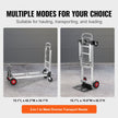 VEVOR Aluminum Hand Truck, 2 in 1, 400 lbs Load Capacity, Heavy Duty Industrial Convertible Folding Hand Truck and Dolly, Utility Cart Converts from Hand Truck to Platform Cart with Rubber Wheels