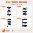 VEVOR 3-Tier Rolling Utility Cart, Kitchen Cart with Lockable Wheels, Multi-Functional Storage Trolley with Handle for Office, Living Room, Kitchen, Movable Storage Basket Organizer Shelves, Black