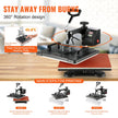 VEVOR Heat Press Machine 12x15 inch 8 in 1 Combo Digital Multifunctional Sublimation Heat Transfer Machine 360 Degree Rotation Swing Away for Printing T Shirts Hat Mug Cap Plate