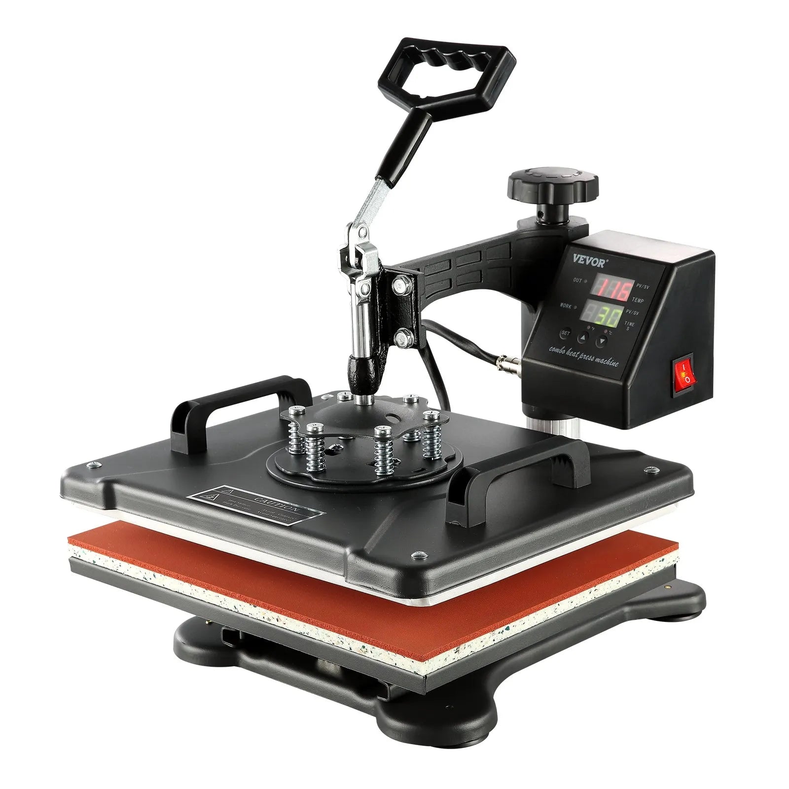 VEVOR Heat Press Machine 12x15 inch 8 in 1 Combo Digital Multifunctional Sublimation Heat Transfer Machine 360 Degree Rotation Swing Away for Printing T Shirts Hat Mug Cap Plate