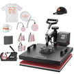 VEVOR Heat Press 15x15 Inch 8 in 1 Heat Press Machine Digital Multifunctional Sublimation Heat Transfer Machine Dual LED Display 360 Degree Rotation Swing Away for Printing T Shirts Hat Mug Cap Plate
