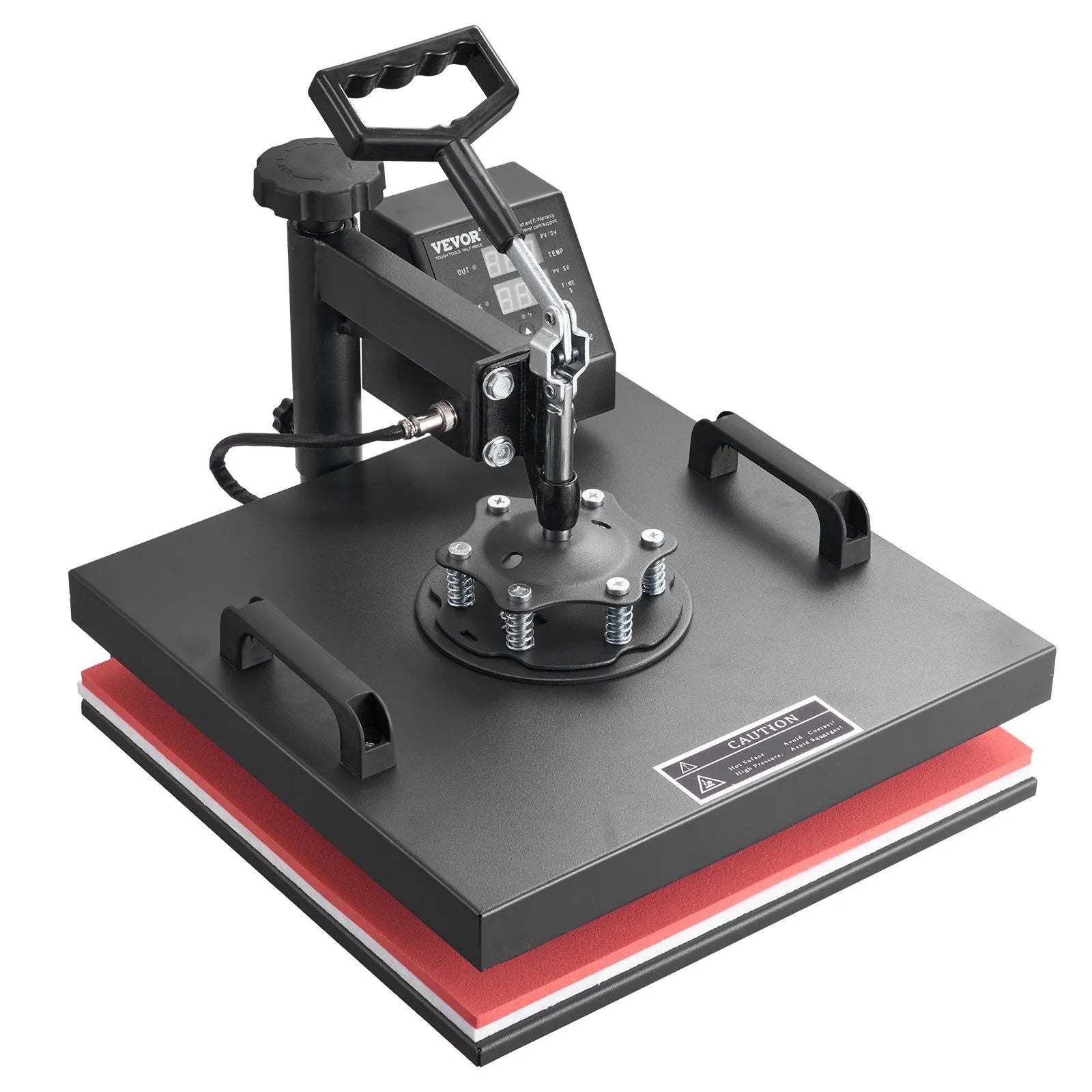 VEVOR Heat Press 15x15 Inch 8 in 1 Heat Press Machine Digital Multifunctional Sublimation Heat Transfer Machine Dual LED Display 360 Degree Rotation Swing Away for Printing T Shirts Hat Mug Cap Plate