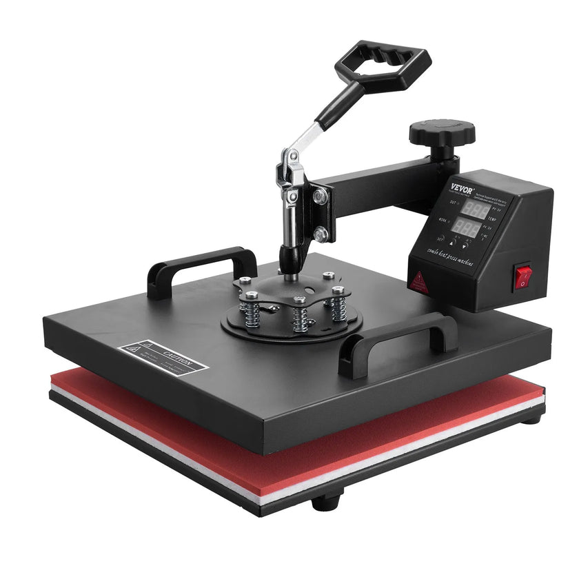 VEVOR Heat Press 15x15 Inch 8 in 1 Heat Press Machine Digital Multifunctional Sublimation Heat Transfer Machine Dual LED Display 360 Degree Rotation Swing Away for Printing T Shirts Hat Mug Cap Plate