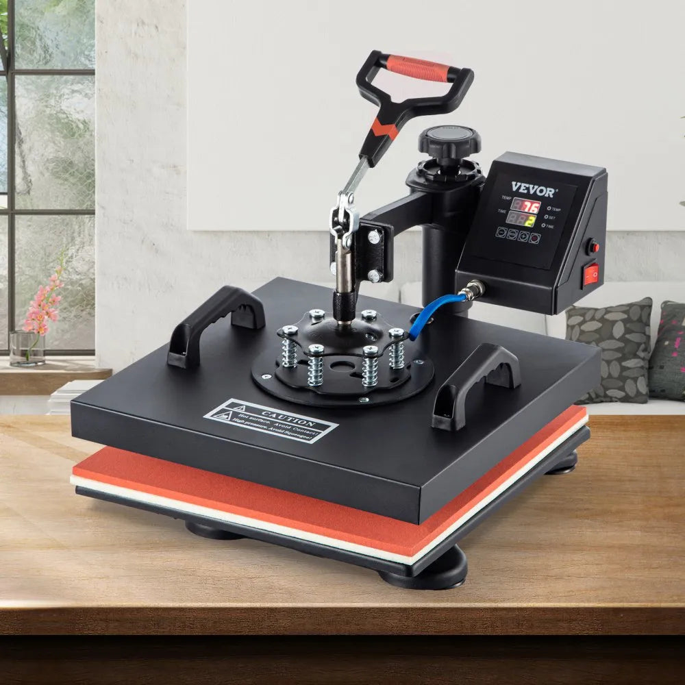 VEVOR Heat Press 15x15 Inch Heat Press Machine 5 in 1 Multifunctional Sublimation Dual LED Display Heat Press Machine for t Shirts Swing Away Design