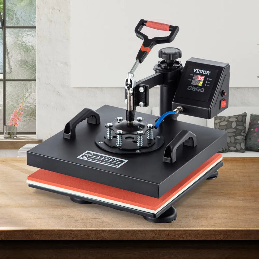 VEVOR Heat Press 15x15 Inch Heat Press Machine 5 in 1 Multifunctional Sublimation Dual LED Display Heat Press Machine for t Shirts Swing Away Design