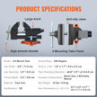 VEVOR Bench Vise, 4.5-inch Jaw Width 3.3-inch Jaw Opening , 240-Degree Swivel Locking Base Multipurpose Vise with Anvil, Heavy Duty Cast Iron Workbench Vise with Bolts & Nuts, for Drilling, Pipe Cutti