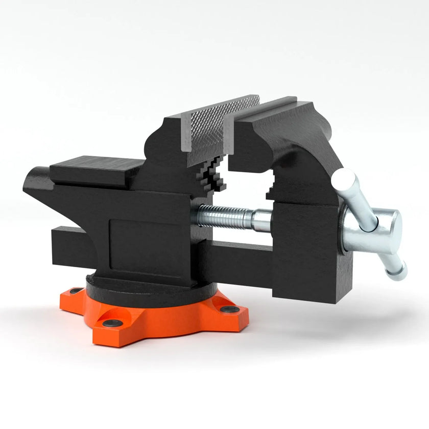 VEVOR Bench Vise, 4.5-inch Jaw Width 3.3-inch Jaw Opening , 240-Degree Swivel Locking Base Multipurpose Vise with Anvil, Heavy Duty Cast Iron Workbench Vise with Bolts & Nuts, for Drilling, Pipe Cutti