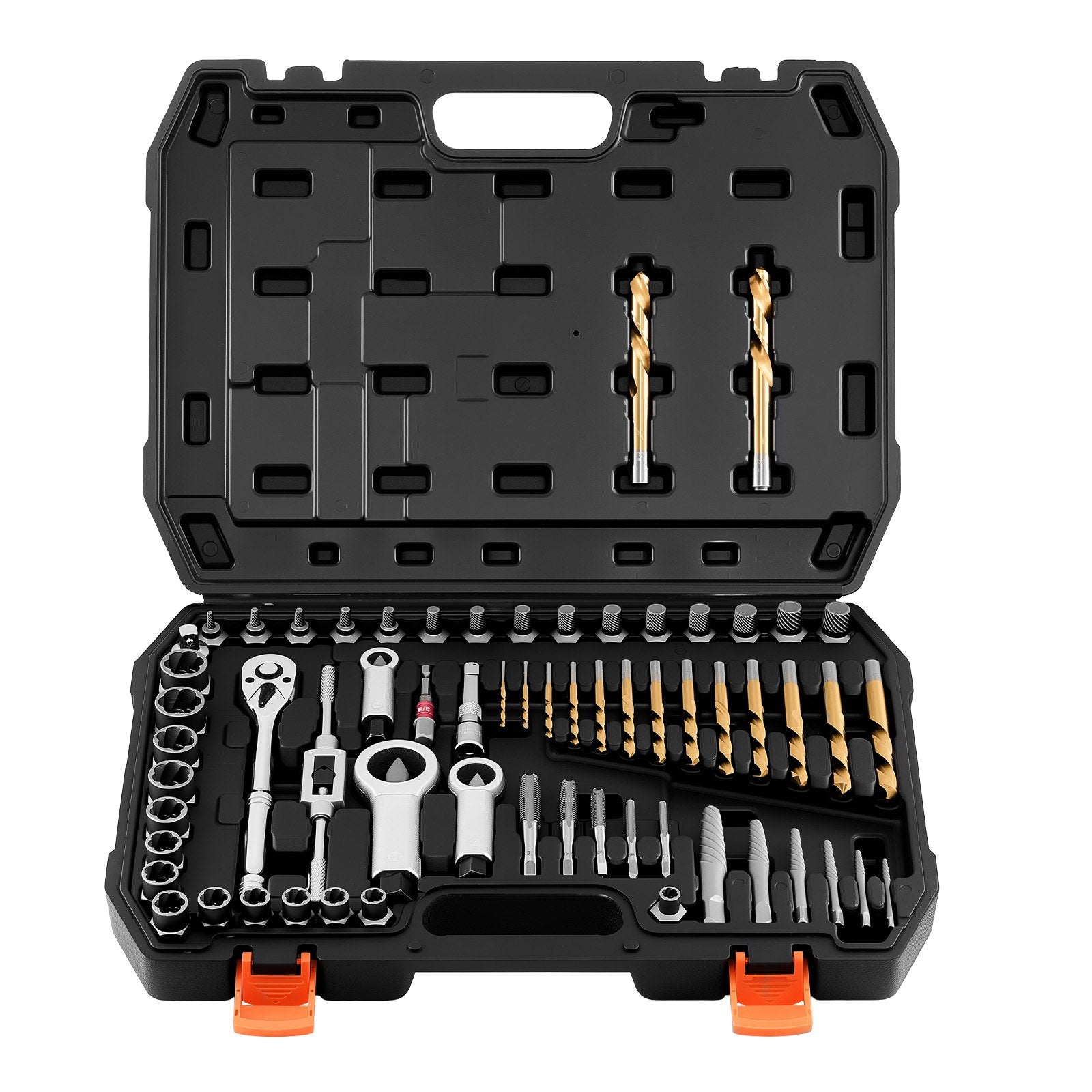 VEVOR 63-Piece Screw Extractor, Nut Splitter & Tap Tool Set with Case