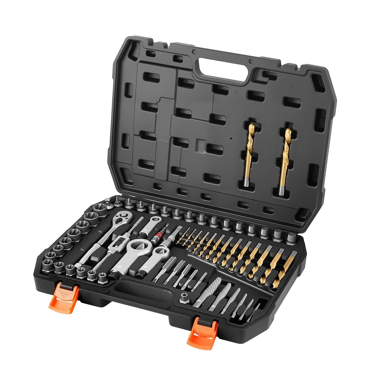 VEVOR 63-Piece Screw Extractor, Nut Splitter & Tap Tool Set with Case