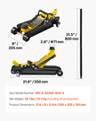 VEVOR Floor Jack, 2.5 Ton Low Profile Floor Jack, Heavy-duty Steel Racing Floor Jack With Single Piston Lift Pump, Floor Jack Lifting Range 3.35