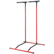 VEVOR Power Tower Dip Station, 2-Level Height Adjustable Pull Up Bar Stand, Multi-Function Strength Training Workout Equipment, Home Gym Fitness Dip Bar Station, 220LBS Weight Capacity, Black & Red