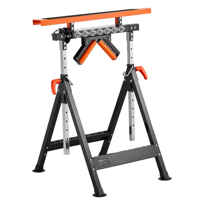 VEVOR 4-in-1 Woodworking Roller Stand Max Load 440 lb Adjustable Height 33-50 in