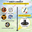 VEVOR String Light Pole, 9.6ft Light String Pole, 1.75in Patio Light Pole, Powder Coated Steel String Light Pole Stand for Outdoor, Metal String Poles with A Clamp Used for Yard, Patio, Wedding, Party
