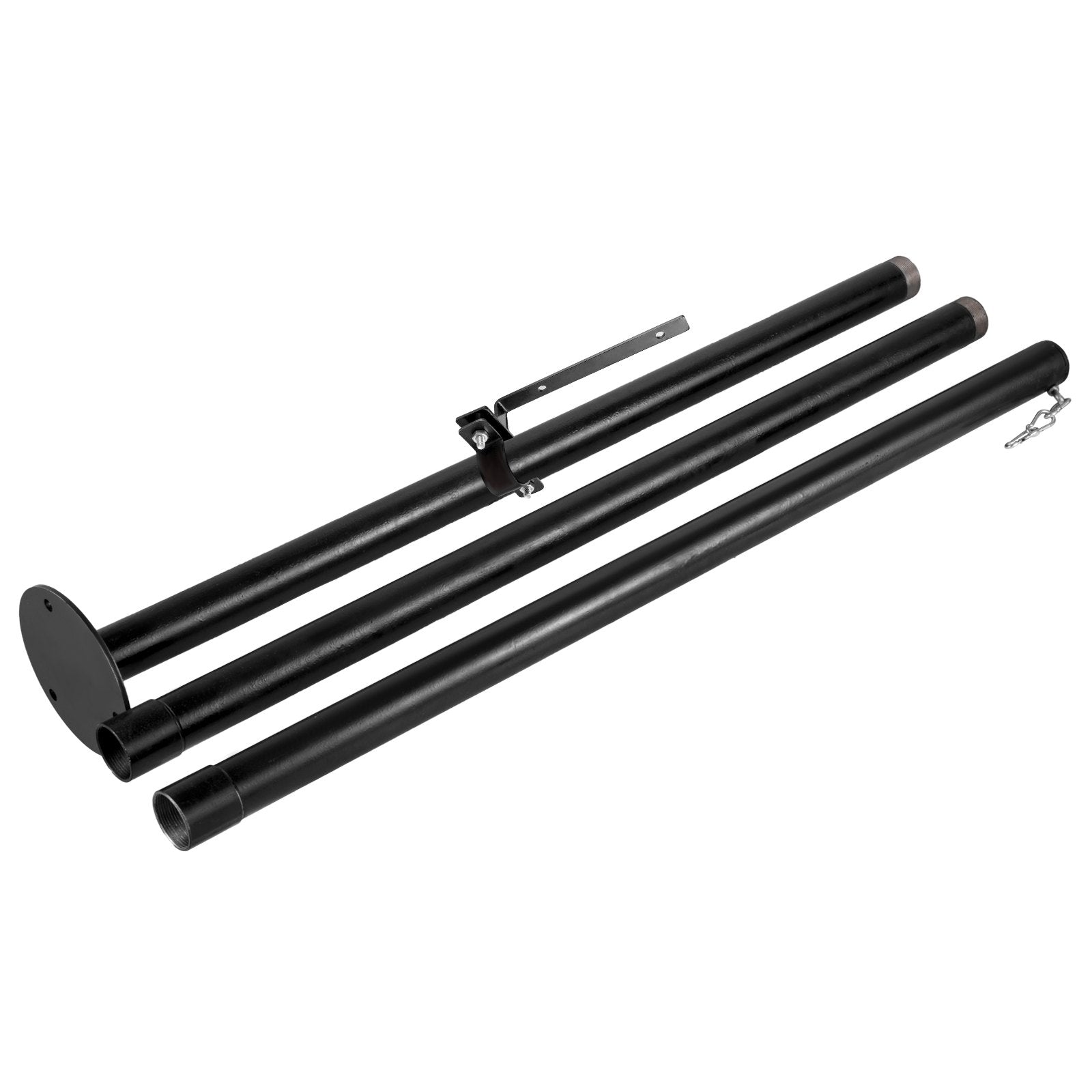 VEVOR String Light Pole, 9.6ft Light String Pole, 1.75in Patio Light Pole, Powder Coated Steel String Light Pole Stand for Outdoor, Metal String Poles with A Clamp Used for Yard, Patio, Wedding, Party