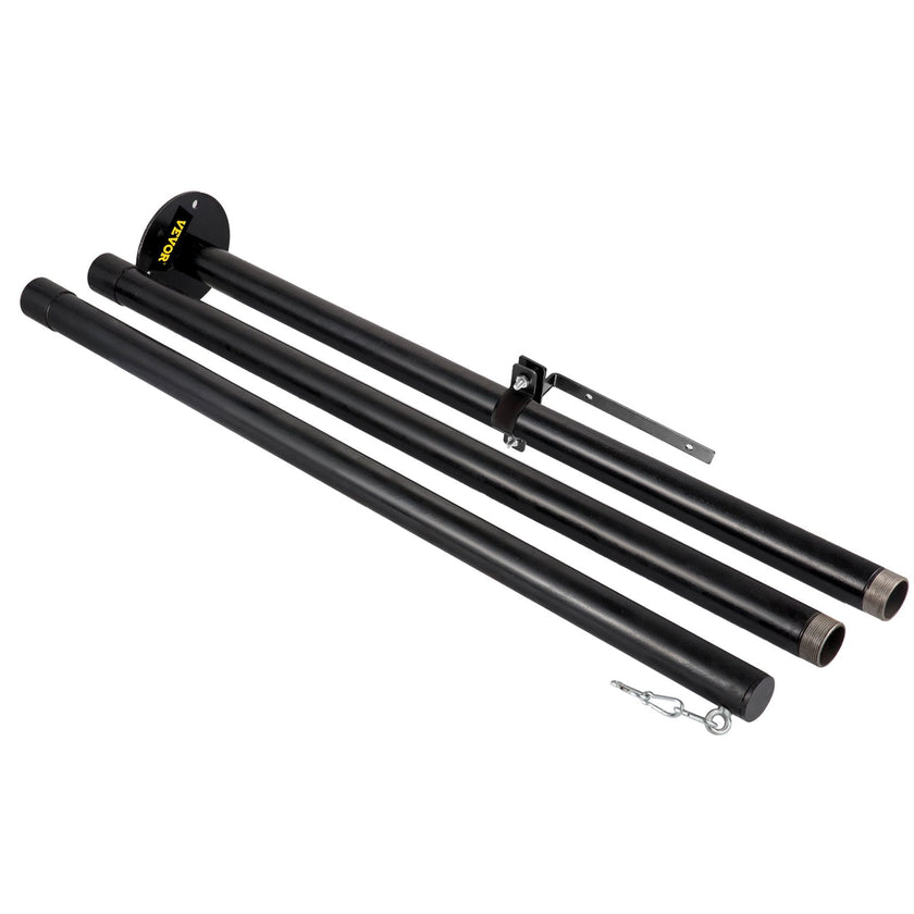 VEVOR String Light Pole, 9.6ft Light String Pole, 1.75in Patio Light Pole, Powder Coated Steel String Light Pole Stand for Outdoor, Metal String Poles with A Clamp Used for Yard, Patio, Wedding, Party
