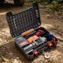 Portable Electric Winch 4500 lbs, 12V DC Recovery Winch with Synthetic Rope, Wireless & Wired Remote Controls, Recovery Kit for ATV, UTV, Off-Road & Outdoor Pulling