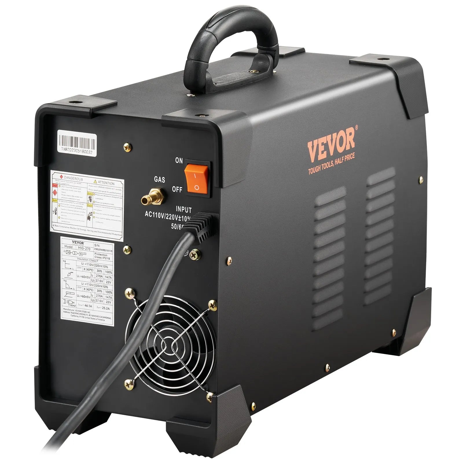 VEVOR MIG Welder, 3 in 1 Welder Welding Machine, 270 Amp MIG Lift TIG Arc Welder 110V 220V Lift ARC Welder Digital Display Combo Welding Machine MMA Stick IGBT DC Inverter Welder