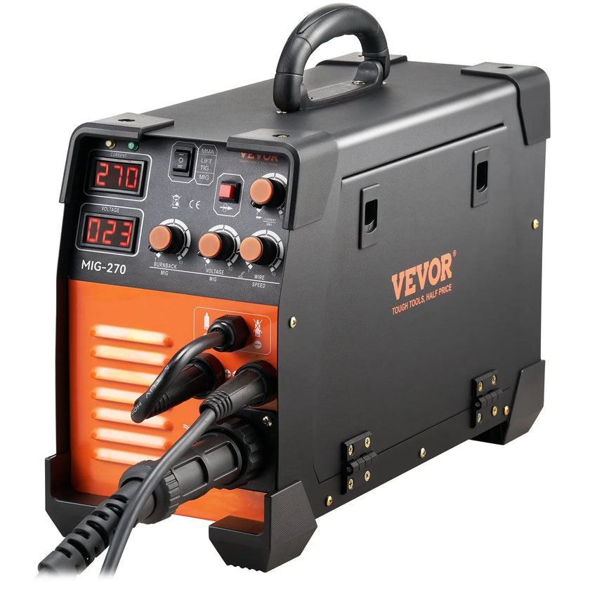 VEVOR MIG Welder, 3 in 1 Welder Welding Machine, 270 Amp MIG Lift TIG Arc Welder 110V 220V Lift ARC Welder Digital Display Combo Welding Machine MMA Stick IGBT DC Inverter Welder