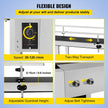 VEVOR PVC Belt Conveyor 59Inch Length, Electric PVC Conveyor 7.8 Width, 110V Adjustable Automatic Speed, Conveyor Machine with Double Guardrail, In Stainless Steel, Industrial Transport Equipment
