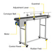 VEVOR PVC Belt Conveyor 59Inch Length, Electric PVC Conveyor 7.8 Width, 110V Adjustable Automatic Speed, Conveyor Machine with Double Guardrail, In Stainless Steel, Industrial Transport Equipment
