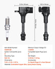 VEVOR Ignition Coil Pack and Spark Plugs 6 PCS Compatible with Nissan Infiniti