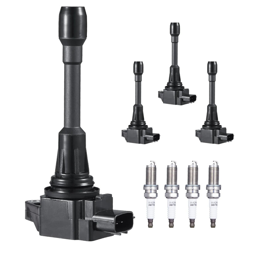 VEVOR Ignition Coil Pack and Spark Plugs Set of 4 Compatible with Nissan Altima