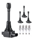 VEVOR Ignition Coil Pack and Spark Plugs Set of 4 Compatible with Nissan Altima
