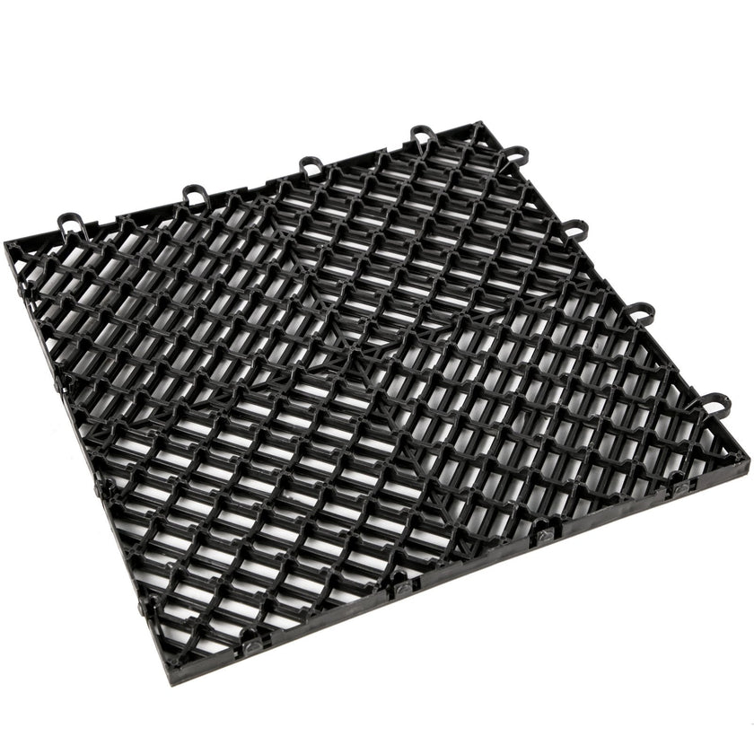 VEVOR Tiles Interlocking 55 PCS Black, Drainage Tiles 12x12x0.5 Inches, Deck Tiles Outdoor Floor Tiles, Outdoor Interlocking Tiles, Deck Flooring for Pool Shower Bathroom Deck Patio Garage