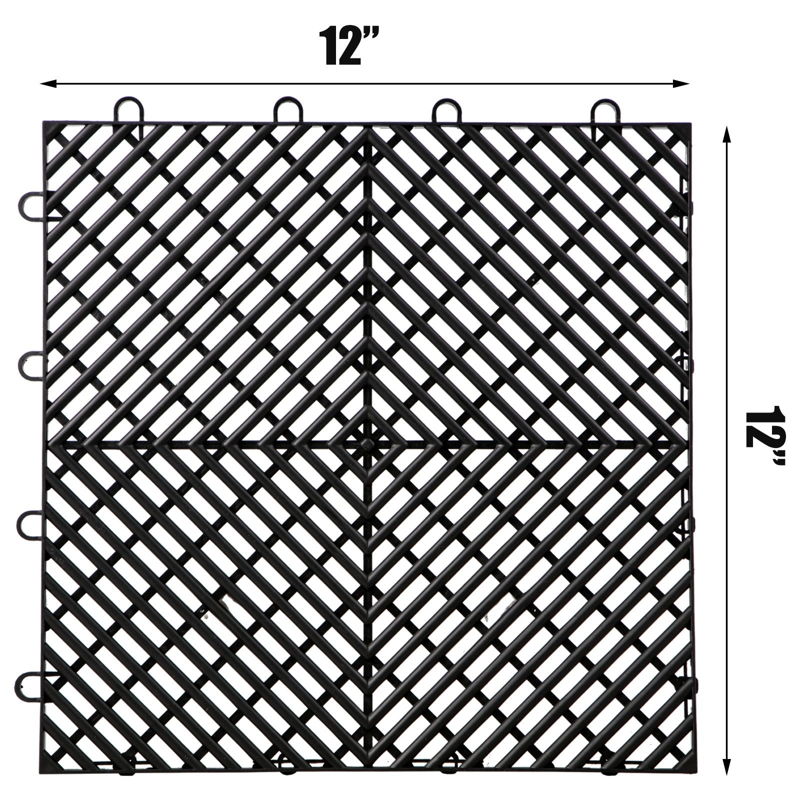 VEVOR Tiles Interlocking 55 PCS Black, Drainage Tiles 12x12x0.5 Inches, Deck Tiles Outdoor Floor Tiles, Outdoor Interlocking Tiles, Deck Flooring for Pool Shower Bathroom Deck Patio Garage