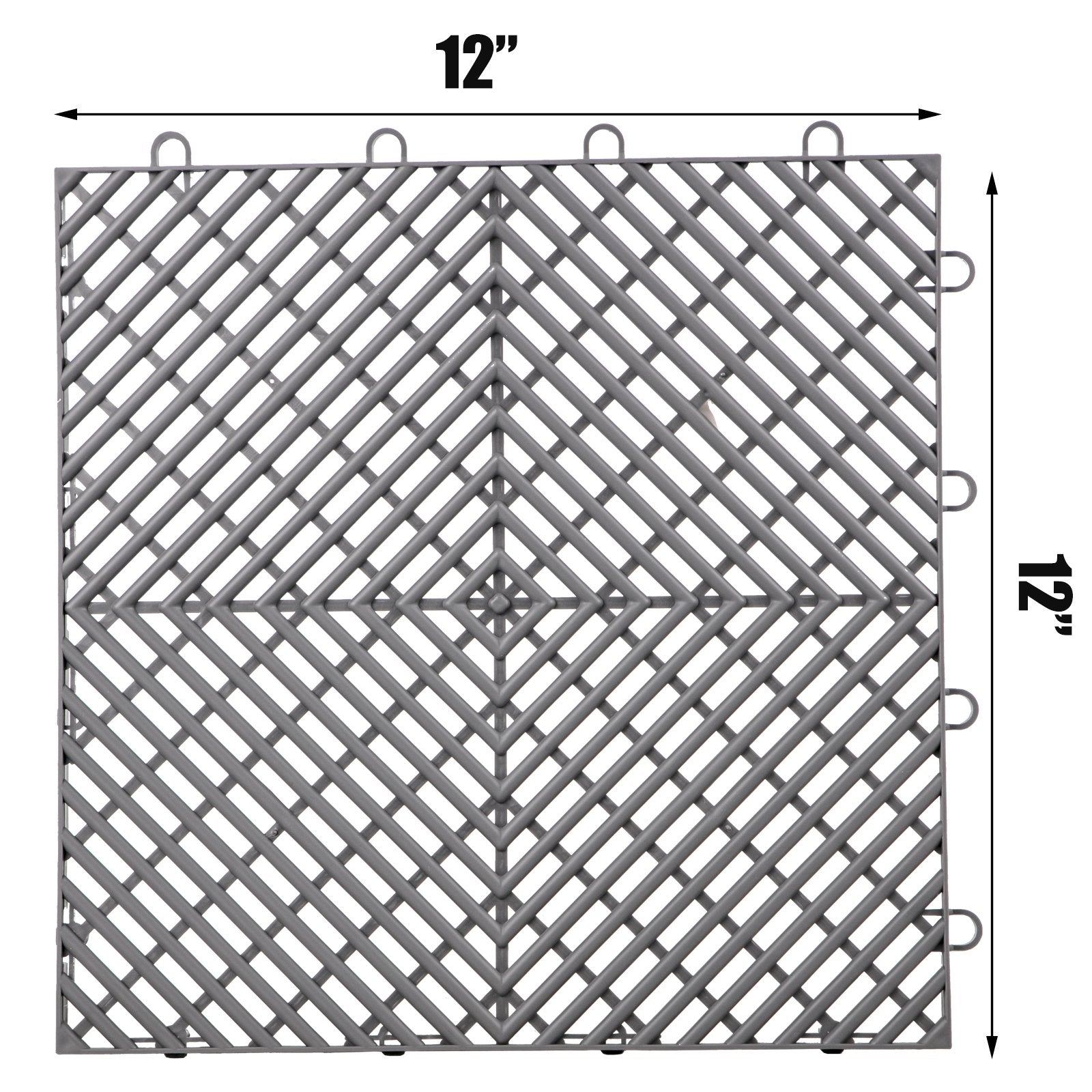 VEVOR Rubber Tiles Interlocking 55 PCS Gary, Drainage Tiles 12x12x0.5 Inches, Deck Tiles Outdoor Floor Tiles, Outdoor Interlocking Tiles, Deck Flooring for Pool Shower Bathroom Deck Patio Garage