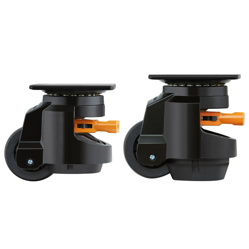 VEVOR Leveling Casters, Set of 4, 2200 lbs Total Load Capacity, 2.5 inches, Heavy Duty with Upgraded Handle Design, 360 Degree Swivel Caster Wheels, Adjustable Casters with Feet for Workbench, Machine