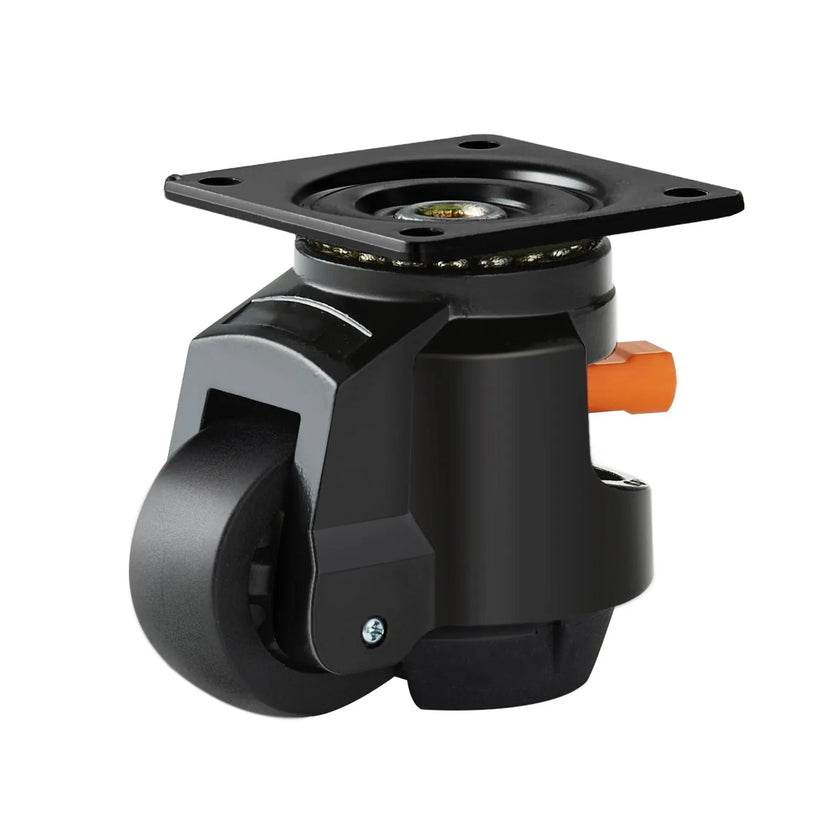 VEVOR Leveling Casters, Set of 4, 2200 lbs Total Load Capacity, 2.5 inches, Heavy Duty with Upgraded Handle Design, 360 Degree Swivel Caster Wheels, Adjustable Casters with Feet for Workbench, Machine