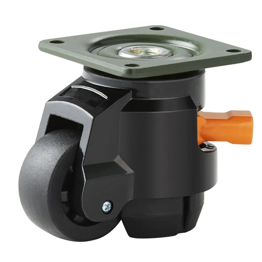VEVOR Leveling Casters, Set of 4, 1100 lbs Total Load Capacity, 2 inches, Heavy Duty with Upgraded Handle Design, 360 Degree Swivel Caster Wheels, Adjustable Casters with Feet for Workbench, Machine